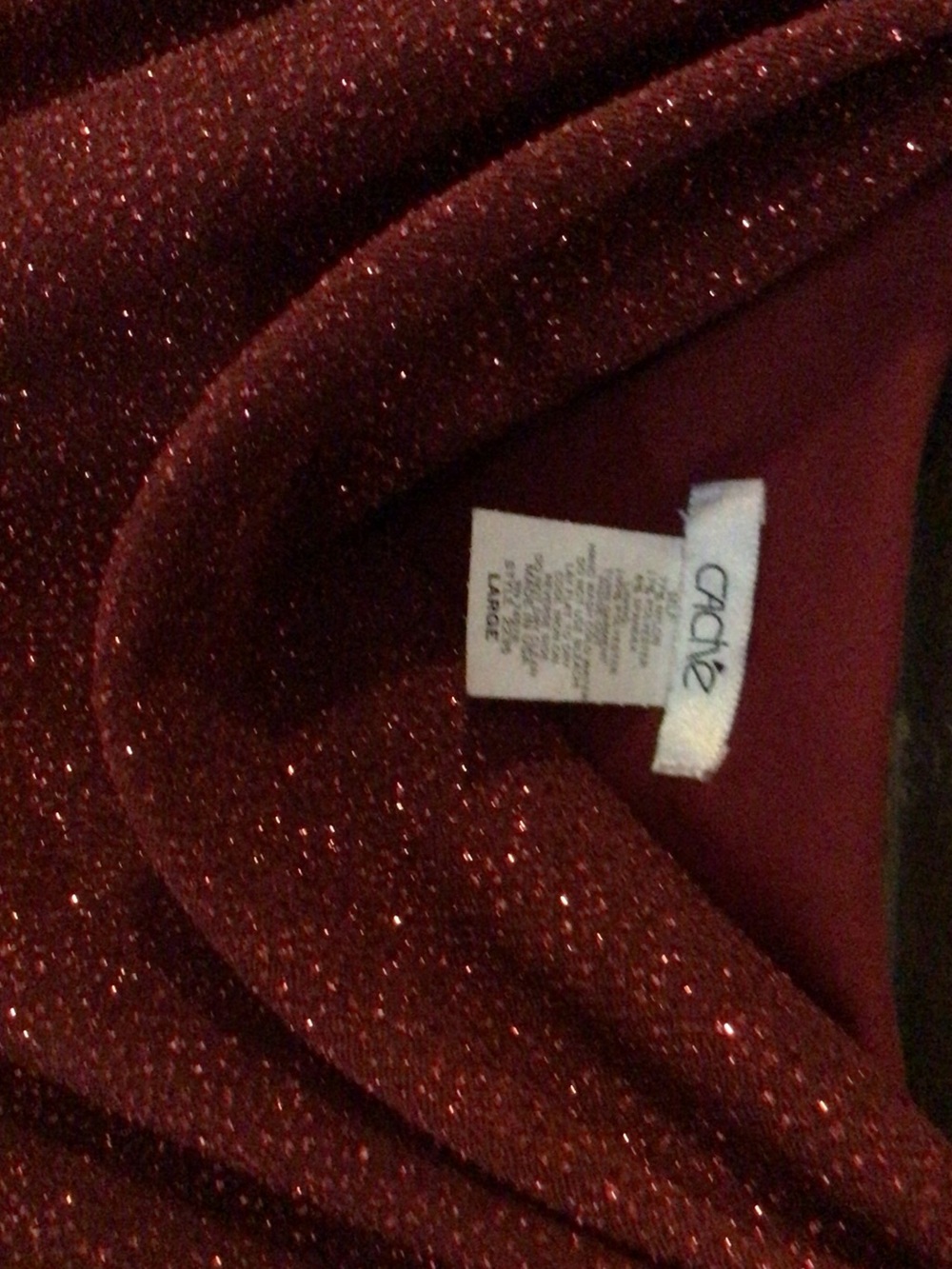 Cache Sparkle Cowl-Neck Red Camisole - Picture 3 of 5